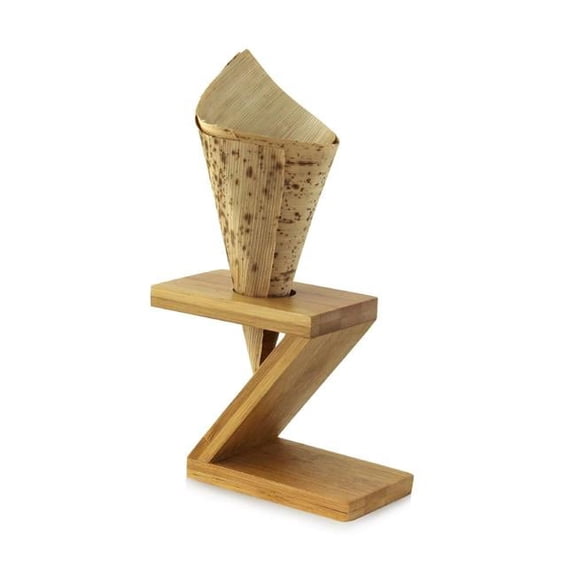 Single Bamboo Cone Holder Z Shaped - 3.5 x 2.5 in.