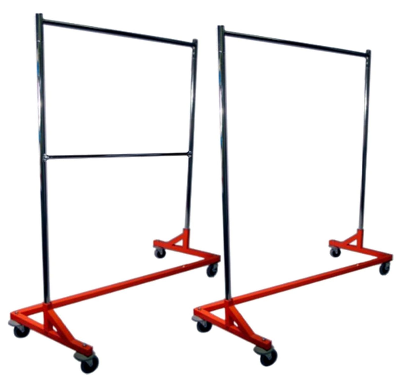 Single Bar Hang Rail plus Double Bar Hang Rail Heavy Duty Rolling Z