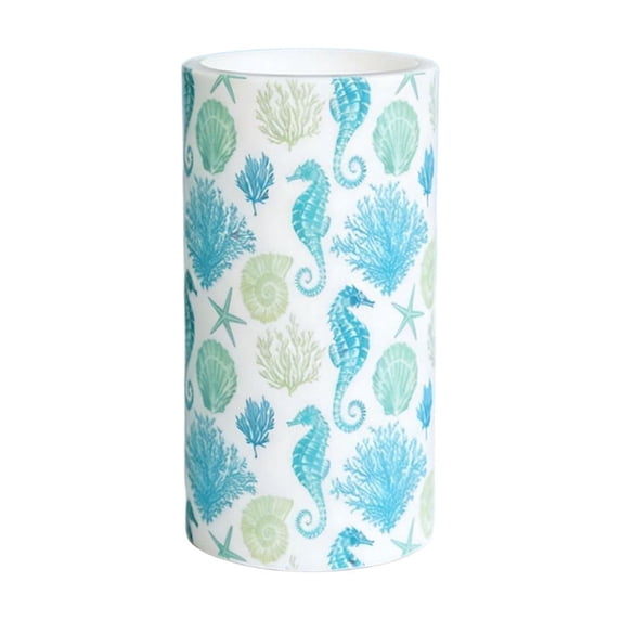 Single Beach Themed LED Candle, Soft Single Beach Themed LED Candle, Shell Pattern Artificial Light, Portable Decorative Lamp for Birthday Wedding Home Bedroom Casual Layout
