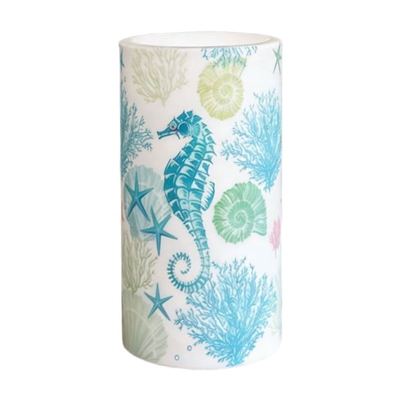 Single Beach Themed LED Candle, Soft Single Beach Themed LED Candle, Shell Pattern Artificial Light, Portable Decorative Lamp for Birthday Wedding Home Bedroom Casual Layout