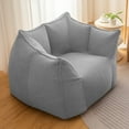 thumbnail image 1 of Single Bean Bag Chair with Armrests Cozy Fluffy Teddy Fleece Lazy Floor Sofa Chair Bean Bag Fluffy Lazy Sofa Tufted Bean Bag Couch for Living Room, Bedroom & Dorm, 1 of 9