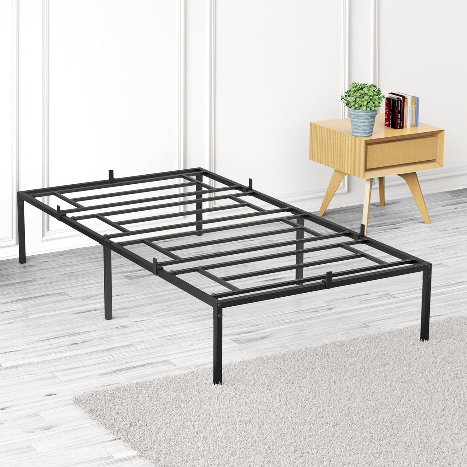 Single Bed Frame 14-inch Metal Platform Bed Frame Basic Bed Frame That ...