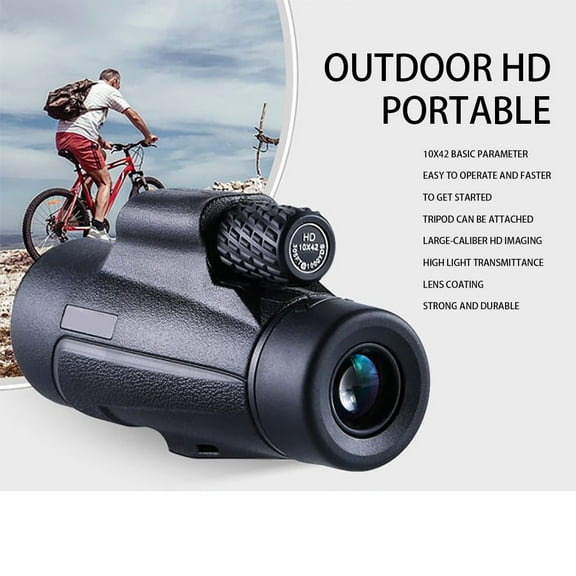 Single Binoculars Mini 10x42HD High Power HD Low Light Level Night Vision