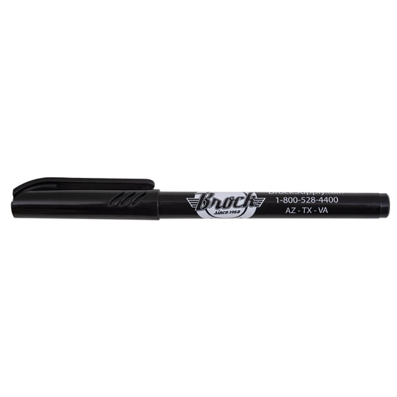 Single Black Brockmark Sharp Solid Permanent Ink Marker Pen Medium Point on Metal Fabric Wood Plastic for Industrial Warehouse Everyday