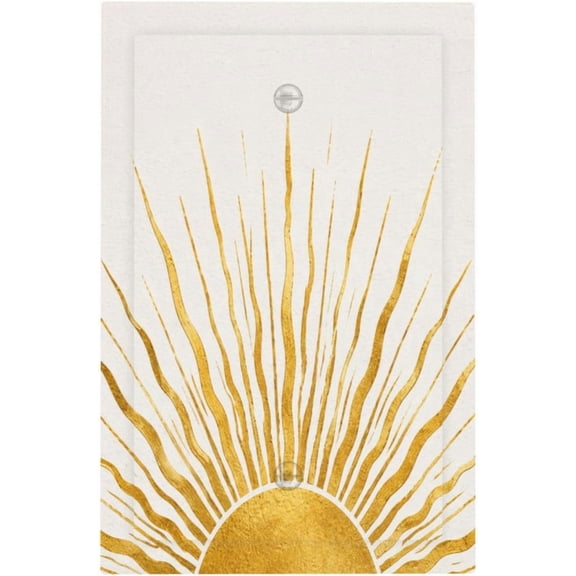 Single Blank Decorative Light Switch Covers Boho Gold Sun 1 Gang No Device Outlet Covers Wall Plate Modern Abstract Gold Sunburst Switchplate Dimmer Faceplate for Bedroom Home Decor