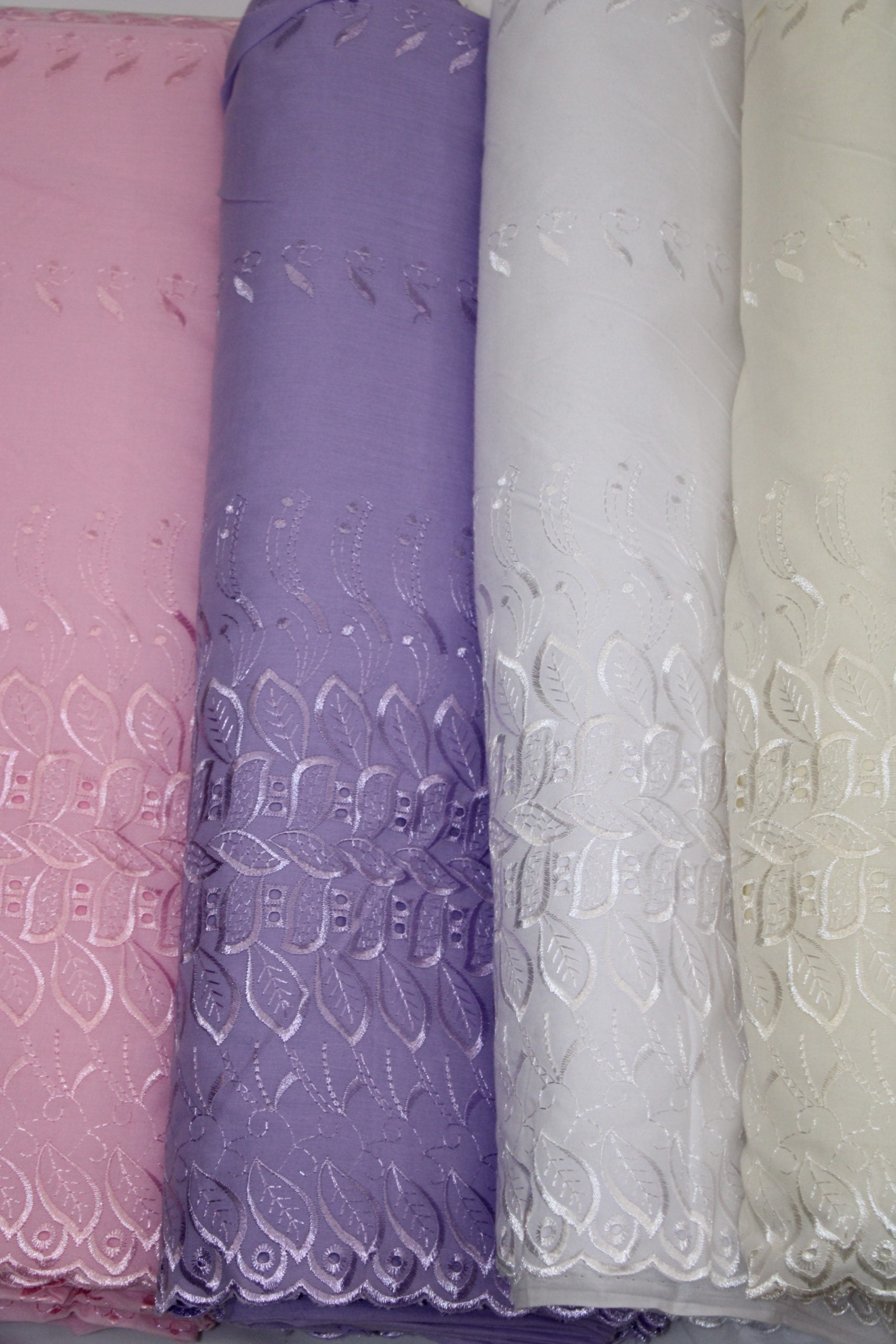 Single Border Eyelet Broadcloth Fabric, 42" Wide, Sells by the Yard