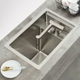 thumbnail image 1 of Single Bowl Bar Kitchen Laundry Sink Set Stainless Steel Hidden Sink w/Folding Faucet, 1 of 19