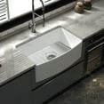 thumbnail image 1 of Single Bowl Kitchen Sink - 30 Inch Fireclay Deep Curved Apron Front Kitchen Sink - Premium White Kitchen Sink for Home, Farmhouse (Grid & Strainer Included), 1 of 10