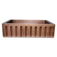 thumbnail image 1 of Single Bowl Vertical Parallel Lines Front Apron Antique Copper Kitchen Sink, 1 of 1