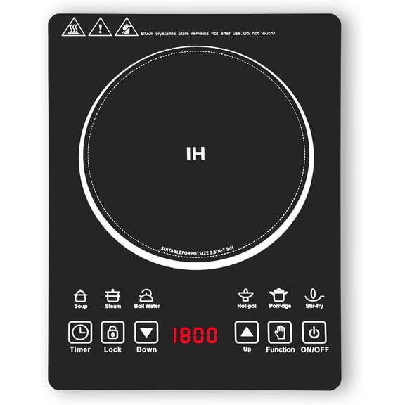 Single Burner Electric Cooktop,110V 1800W Electric Stove Top with LED Touch Control,9 Power Levels, 3 hTimer, Safety Lock,single burner cooktop Overheat protection
