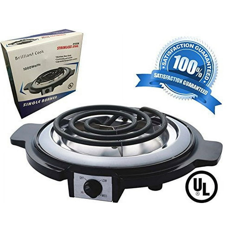  Dominion Hot Plate Electric Burner Single Burner, Stainless  Steel, Heating Plate Portable Burner with Adjustable Temperature Control,  1000 Watts, Stainless Steel, Non-Slip Rubber Feet Easy To Clean: Home &  Kitchen