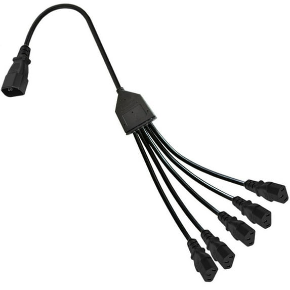 Single C14 to Multiple C13 Power Wire Y Type Splitter Adapter Cable Extension Cord for Computer, Monitor, Scanner UPS