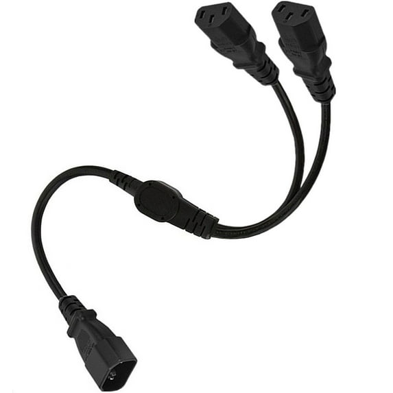 Single C14 to Multiple C13 Power Wire Y Type Splitter Adapter Cable Extension Cord for Computer, Monitor, Scanner UPS