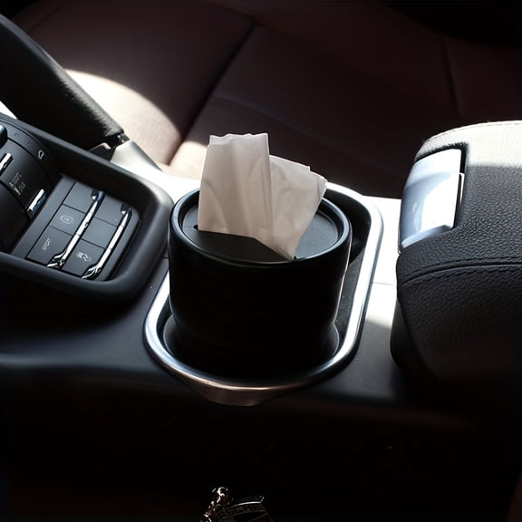 Single Car Storage Box Featuring a Convenient Lid, Compartments for Coins, a Trash Receptacle