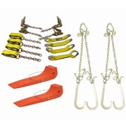 Single Car/Vehicle Hauler Kit - 18 8 Point Tie down System, 2 Tire Skates and 2 5/16" G70 V Bridle Chain