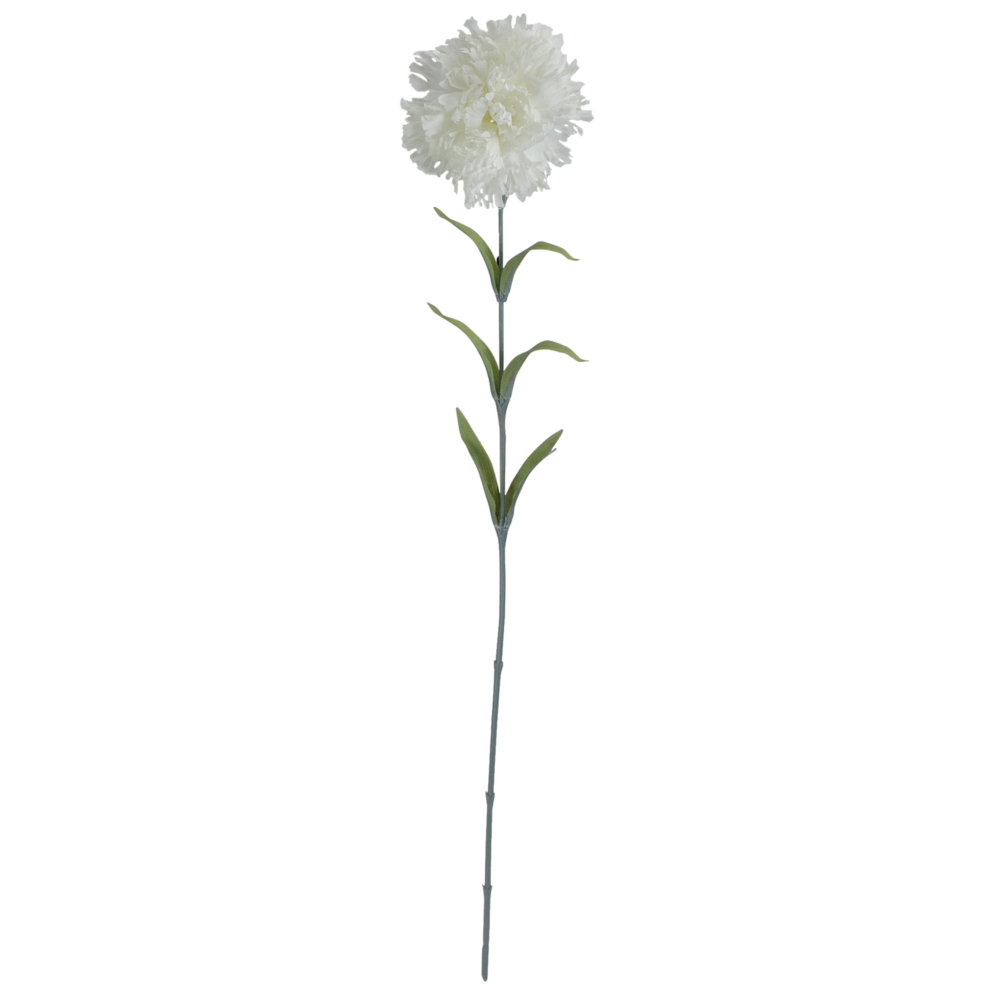 Single Carnation Artificial Floral Stem Spray - 24" - White