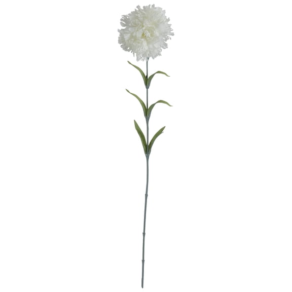Single Carnation Artificial Floral Stem Spray - 24" - White