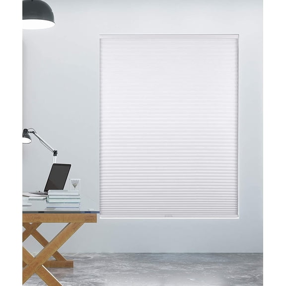 Single Cell Room Darkening Cordless Cellular Shades, Color: White, Size: 55" W x 72" H