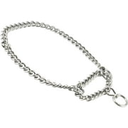 Single Chain Martingale Metal Dog Semi Choke Collar Chrome 8 Sizes 3mm Link 16" Closed-18.5" Open