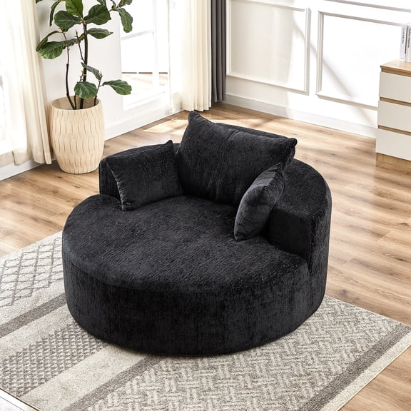 Single Chenille Sleeper - Easy Unpack - In Living Room - Soft Touch
