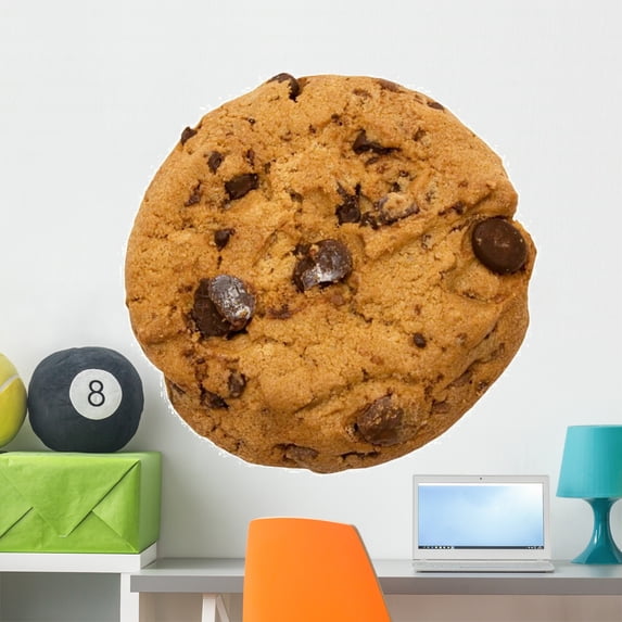 Single Chocolate Chip Cookie Wall Mural by Wallmonkeys Peel and Stick Graphic (36 in W x 35 in H) WM130503