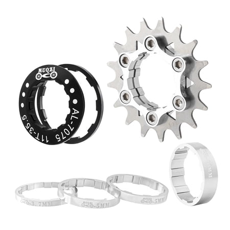Single Cog with Cover, Spacers Set Fixed Gear Adapter 17T Hub Refit Parts -