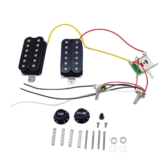 Single Coil HH Guitar Pickups Kits with 1 Volumes 1 Tone, 5 Way Switches and Prewired Wiring Harness for Sound Quality