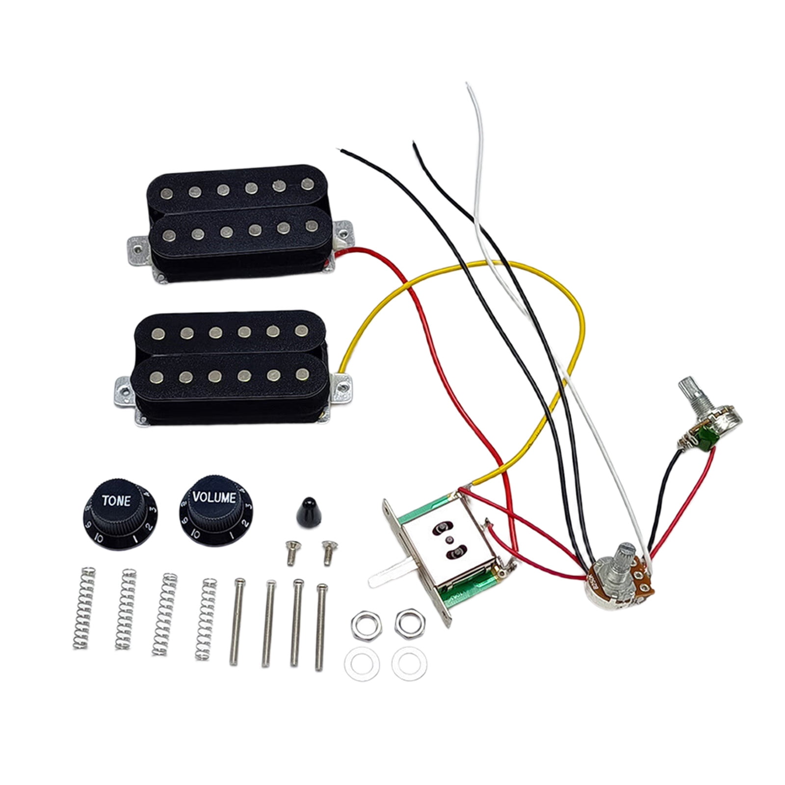 Single Coil Pickups Prewired Wiring Harness Set, 1 Volumes 1 Tone 5 Way Switches Electric Guitar Replacement Part Set