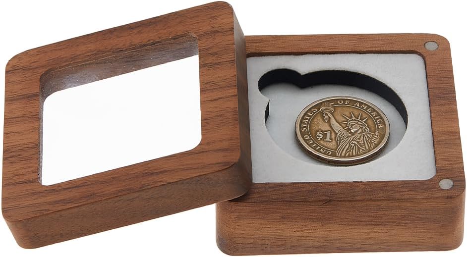 Single Coin Storage Case Wood Challenge Coin Dispaly Case Coins ...