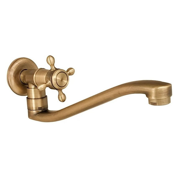 Single Cold Facuet Wall Outdoor Mop Pool Faucet, Antqiue Bronze Wall Kitchen Sink Faucet Rotatable ,Easy to Install