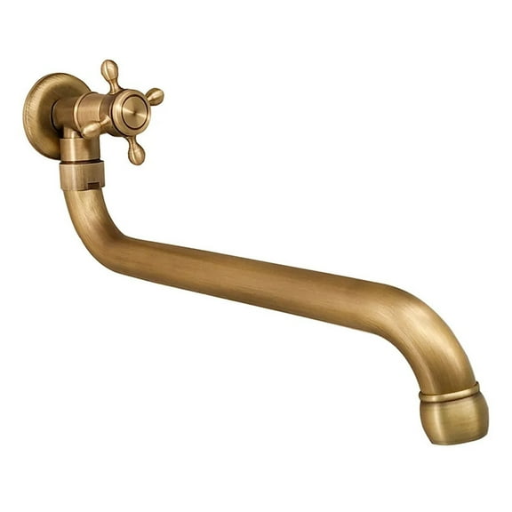 Single Cold Facuet Wall Outdoor Mop Pool Faucet, Antqiue Bronze Wall Kitchen Sink Faucet Rotatable
