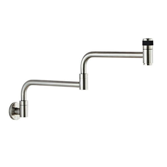 Single Cold Stainless Steel Kitchen Faucet Folding Mixer 360 Degree Single Handle Chrome/Black Kitchen Sink Taps Wall Mount