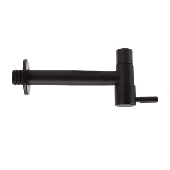 Single Cold Water Tap 304 Stainless Steel Single Handle Cold Faucet, G1/2 Wall Mounted Cold Water Tap Bathroom Garden Black with Standard Thread for Outdoor Use, All Hardware Included