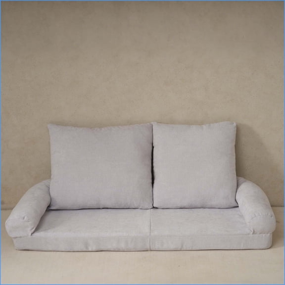 Single Convertible Sofa Bed – 18-Position Adjustable Fold-Out | White | Seat Depth 63.78