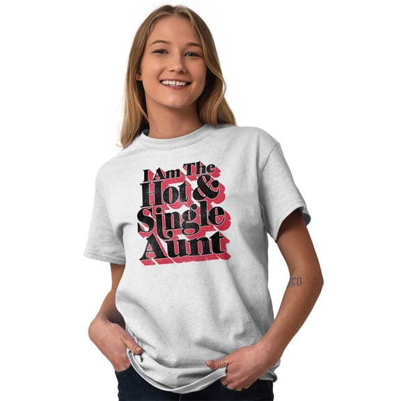 Single Cool Cute Funny Auntie Aunt Women's Graphic T Shirt Tees Brisco Brands M