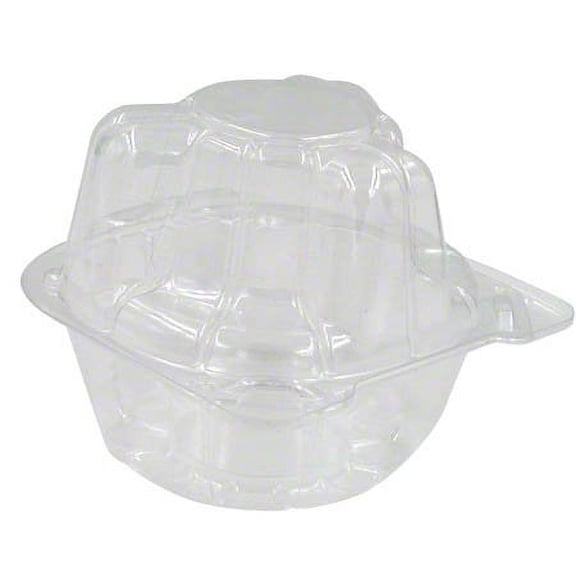 Single Cupcake Container by DFI, LBN-5101 2.5 Inch Clear, Hinged OPS Plastic  | 400/Case