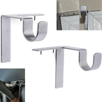 Single Curtain Rod Brackets – No Drill, No Damage – Perfect Curtains Every Time – 1” Silver,2 PCS