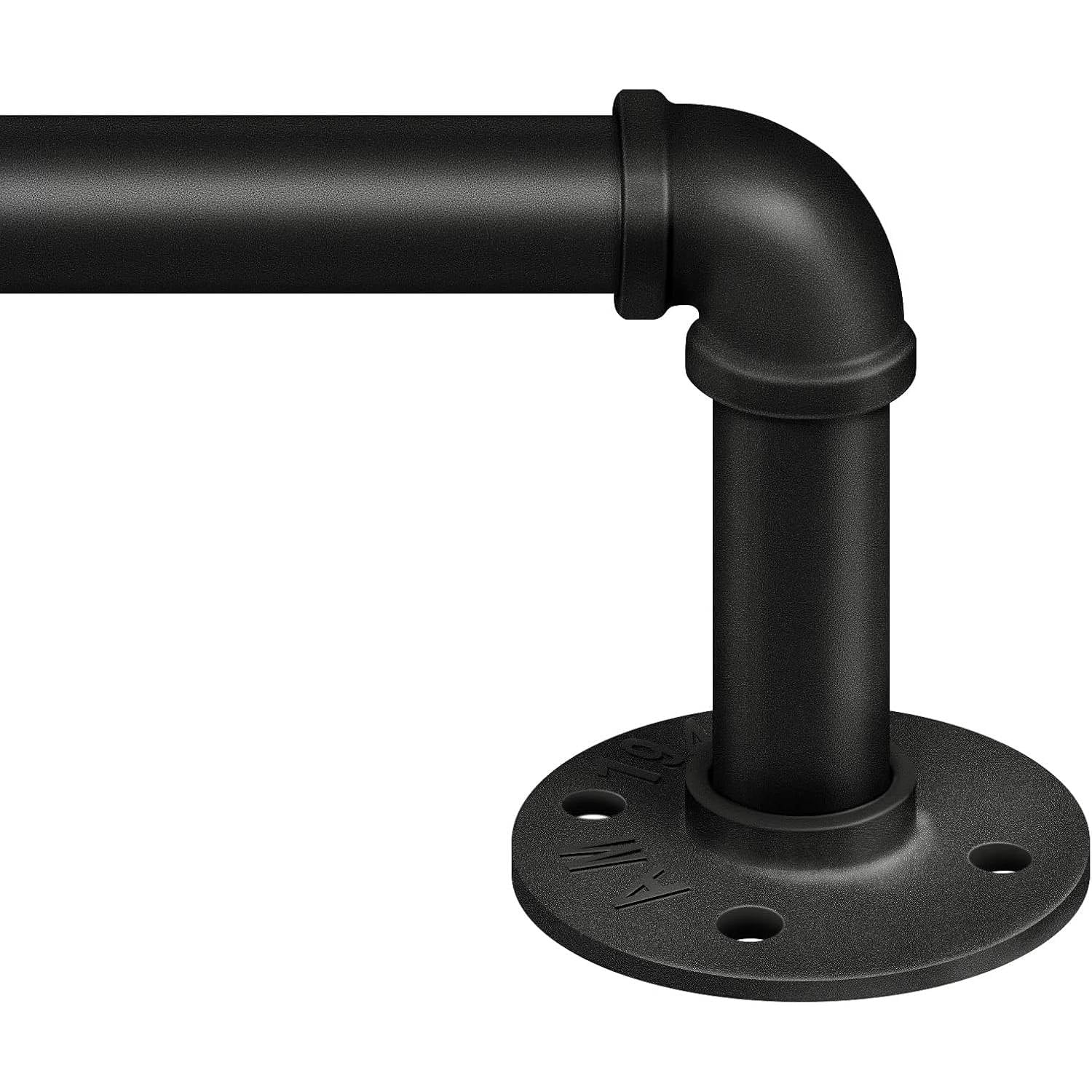 Industrial Curtain Rods for Windows 72"-144", 1 Inch Industrial Wrap Around Black Curtain Rod, Indoor/Outdoor Room Divider Adjustable Drapery Pole for Living Room Patio, Black
