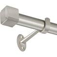thumbnail image 1 of Single Curtain Rods,with Square Cylindrical Aluminum Alloy Finials,1 Inch Heavy Duty Drapery Rods Adjustable Length 144-164"(12-13.6ft),Satin Nickel, 1 of 14