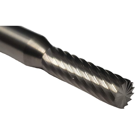 Single Cut Carbide Burr Grinder Bit 3/16" x 5/8" on 1/4" Shank