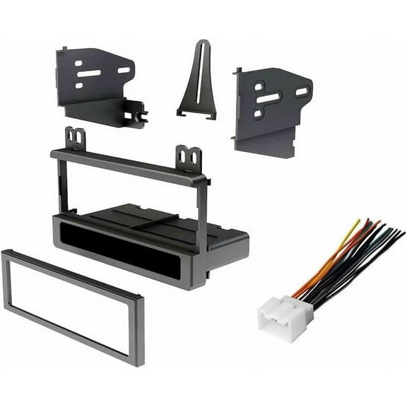 Single DIN Car Stereo Radio Installation Dash Kit for Select 1995 1996 1997 1998 1999 2000 2001 2002 2003 2004 2005 2006 2007 2008 2009 2010 Ford Lincoln Mercury Mazda (Dash Kit + Wiring Harness)