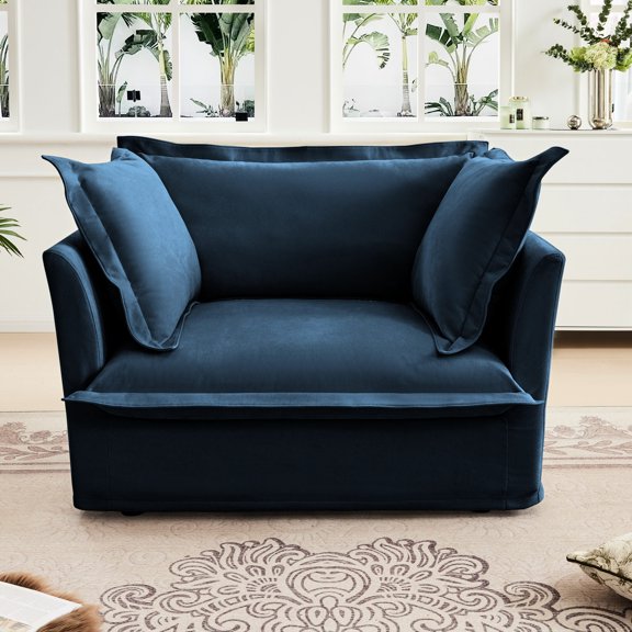 Single Deep Seat Chenille Armchair / Comfortable Relaxing Spot in Your Living Room