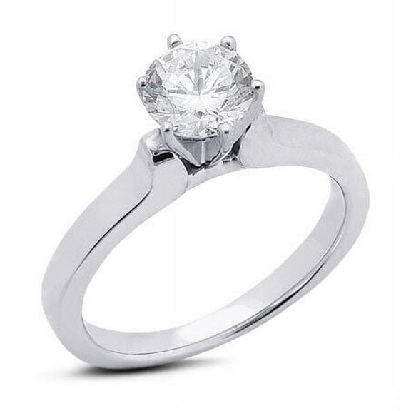 Single Diamond Ring Perfect Proposal Ring 14K White Gold Over 1.6 Ct Round Diamond