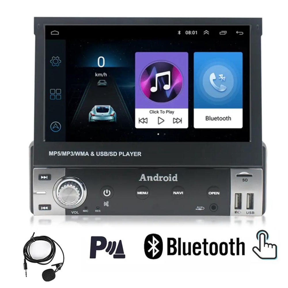 Single Din Android Car Stereo Radio 7 Inch Flip Out Touchscreen 1+16G ...