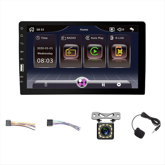 Single Din Car Stereo with Carplay Android Auto, 9 Inch HD Car Radio with Backup Camera Supports FM/AM Radio Mirror Link,1x Car Stereo 1x Backup Camera,Black