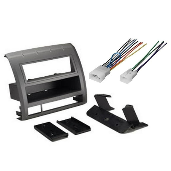 Single Din Car Stereo Radio CD Player Dash Installation Kit Mount Trim + Harness