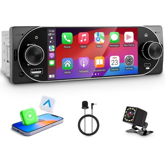 Single Din Radio with , Backup Camera,External Mic,Single Din ...