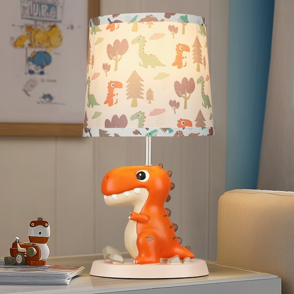 Single Dinosaur Bedside Table Lamp for Kid Bedroom Decor,Nursery Nightstand Lamp for Boy Girls,Cute Desk Lamp for Playing Room, 1 LED Bulb Included
