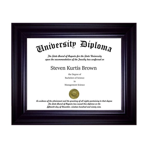 Single Diploma / Document Frame for 17" wide x 14" Tall Diploma