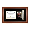 thumbnail image 1 of Single Diploma Frame with 5x7 Photo, Tassel and Double Matting for 16" x 12" Tall Diploma with Walnut 2" Frame, 1 of 5